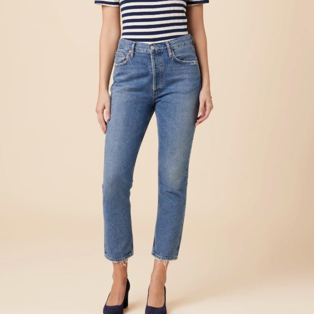 AGOLDE Riley High Rise Straight Crop Jeans